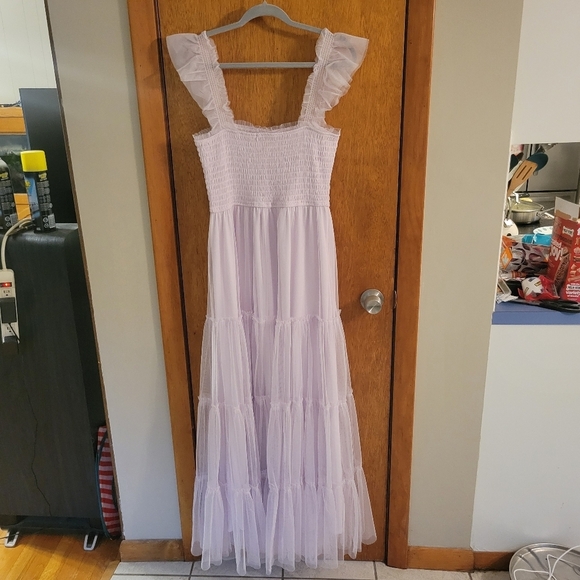 Lavender Tulle Maxi Dress Size L | Wedding Guest • Romantic • Audrey Park - Picture 6 of 8